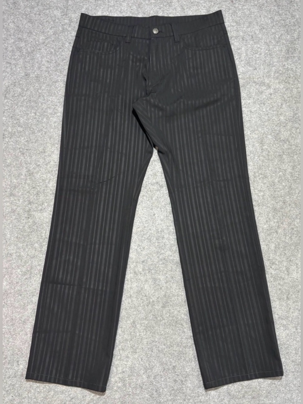 Versace Collection Men's Black Dress Pants with Blue Trim